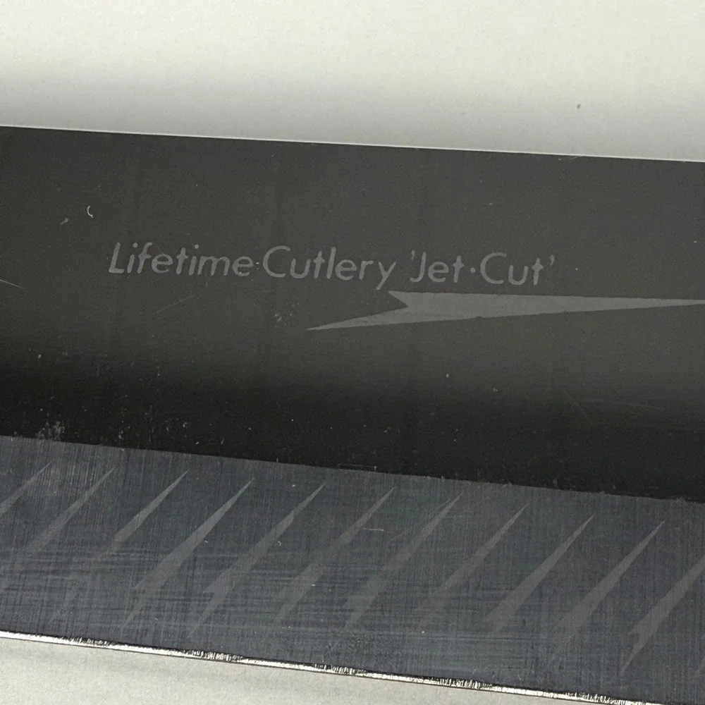 Vintage Lifetime Cutlery Jet-Cut Chef Knife Stainless Japan 400 Wood Handle 14